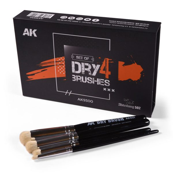 4 Dry Brushes Set